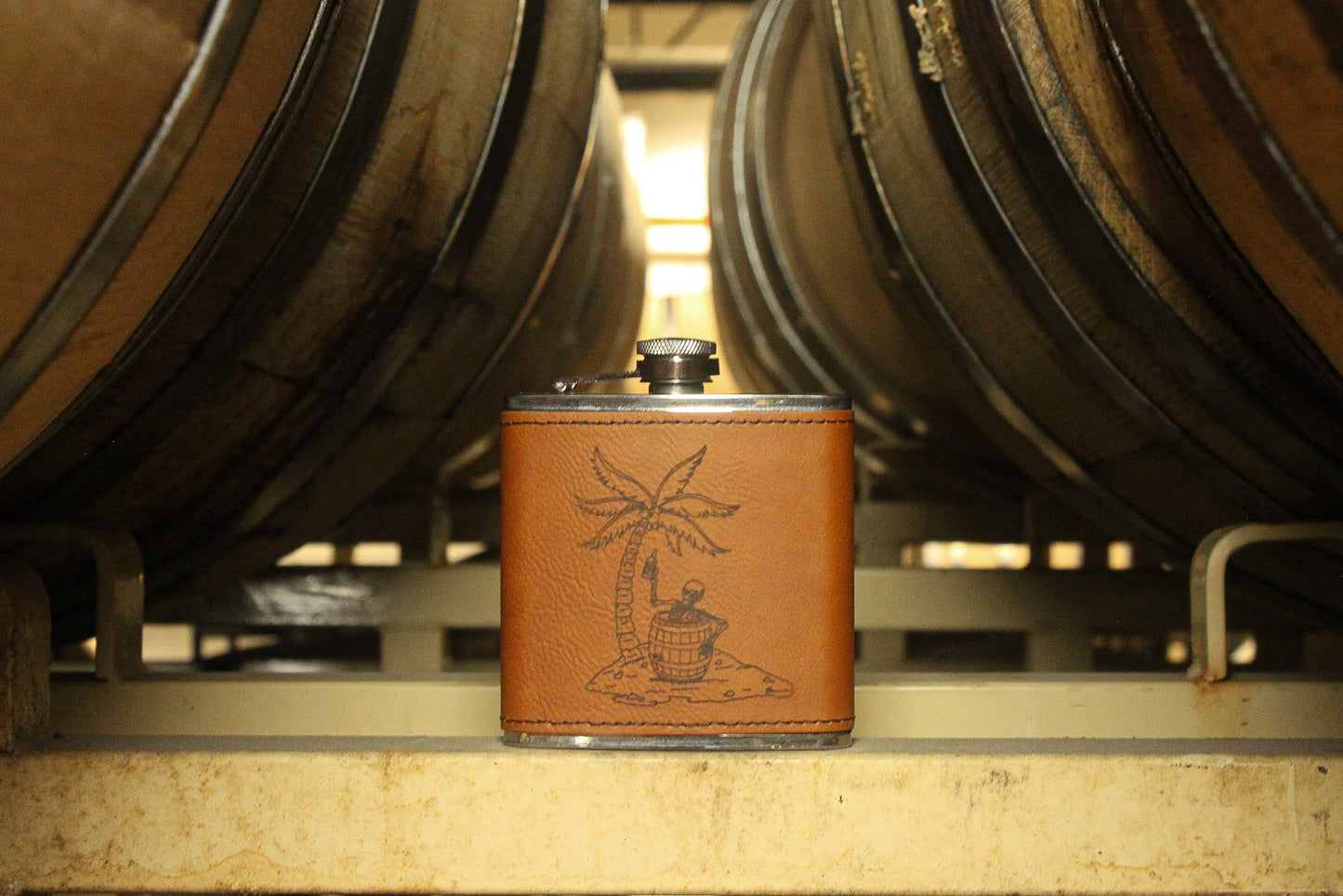 Raw Leather Flask