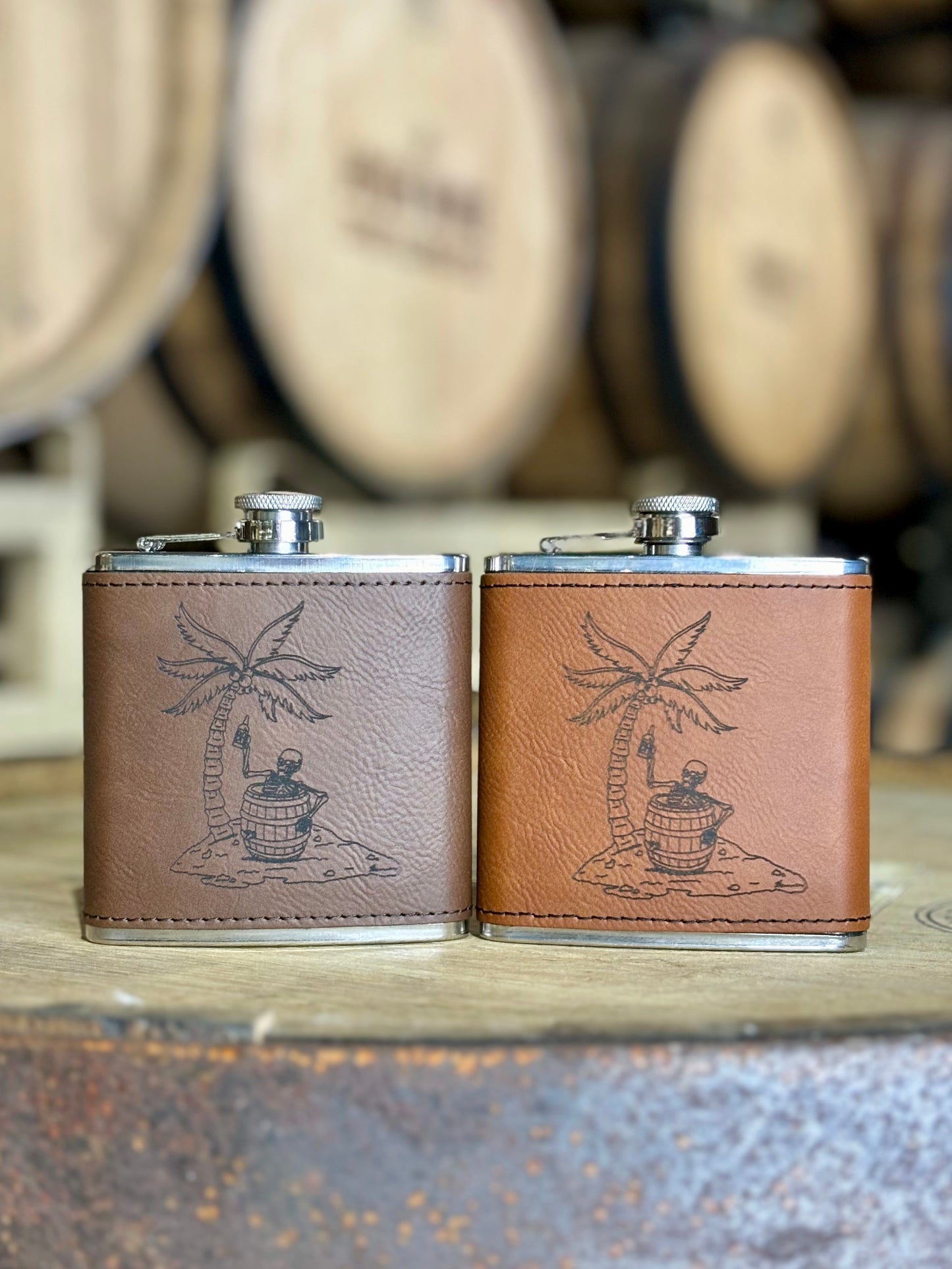 Dark Leather Flask