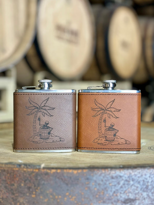 Dark Leather Flask