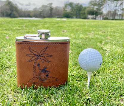 Raw Leather Flask