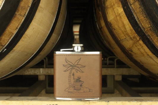 Dark Leather Flask